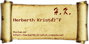 Herberth Kristóf névjegykártya